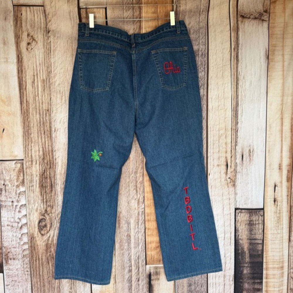 Bellepointe Ohio State Embroidered Statement Jeans Collegiate OSU 2000s Size 16 - Picture 2 of 14